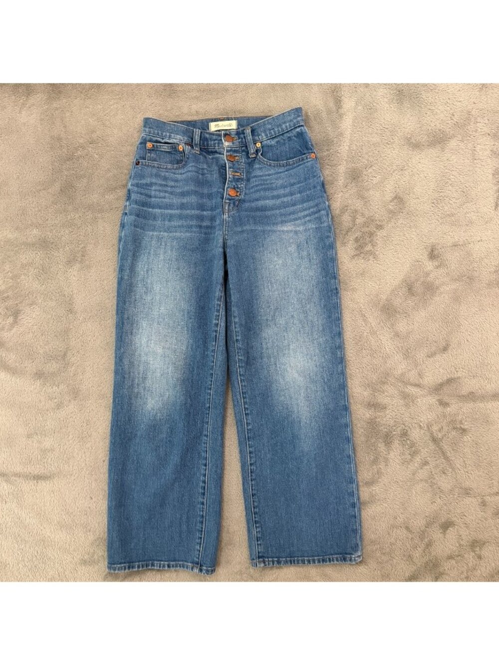 Madewell Jeans Slim Wide Leg Crop Womens size 26 2 High Rise Button Fly
